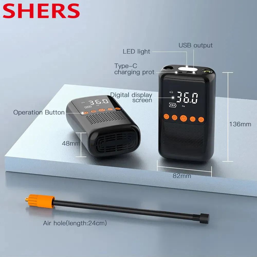 Rechargeable Portable 50W Tire Air Pump