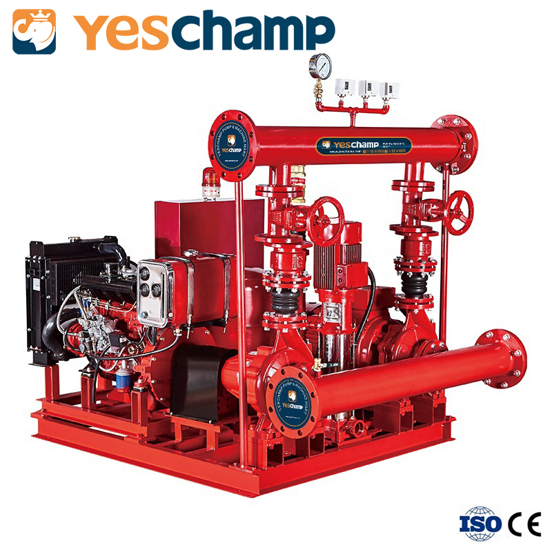 High Efficiency Fire Fighting Set with High Pressure Electric Diesel Multistage Pump