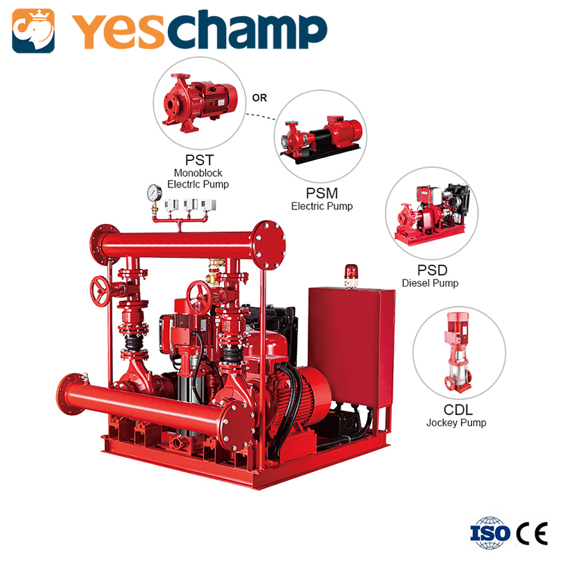 High Efficiency Fire Fighting Set with High Pressure Electric Diesel Multistage Pump