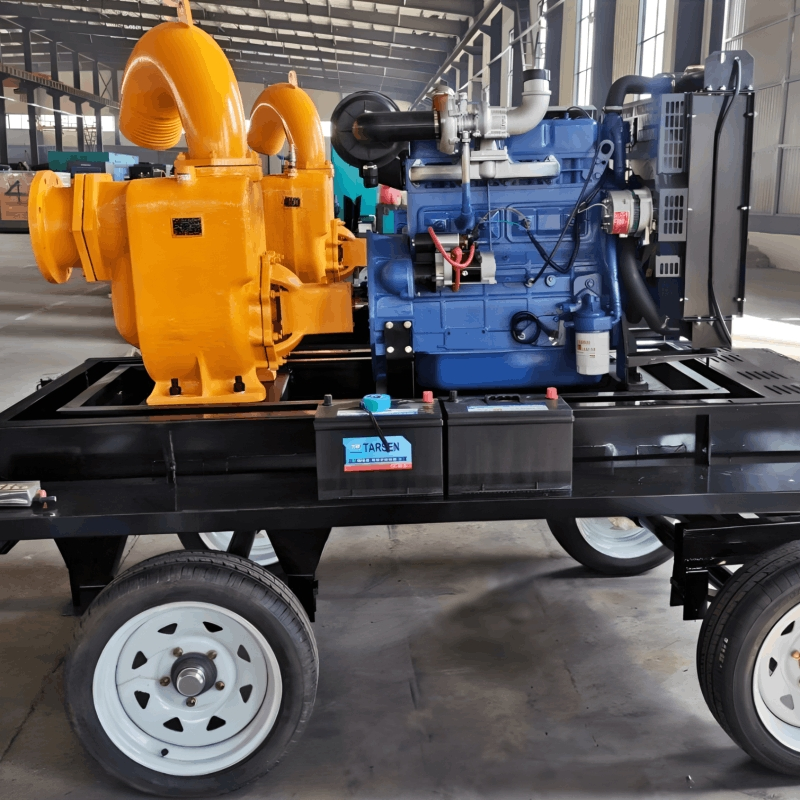 Heavy-Duty Mobile Diesel Trash Pump with 4 Durable Wheels