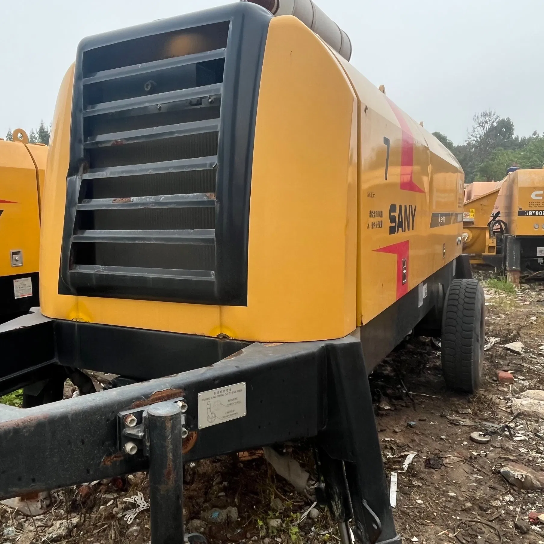 Used Sanny Diesel Trailer Conctrete Pump Hbt8018c-5 85m3/H Trailer Pump with Brand New Condition Small Concrete Pump Mini Concrete Pump Portable Concrete Pump