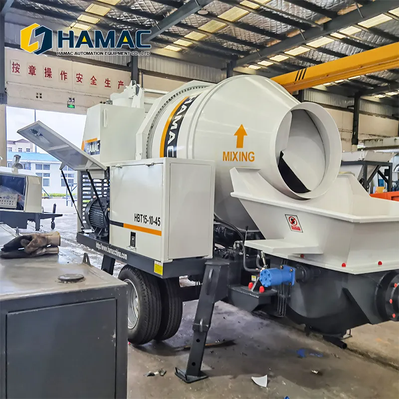 Hamac Hbt15 Portable Diesel Concrete Pump with Mixer for Sale