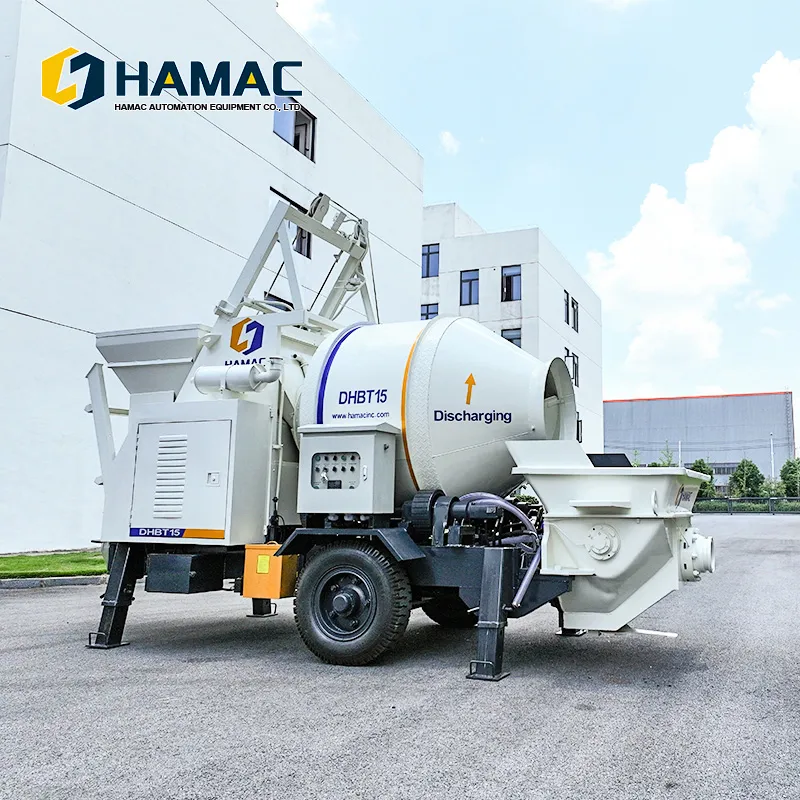 Hamac Hbt15 Portable Diesel Concrete Pump with Mixer for Sale