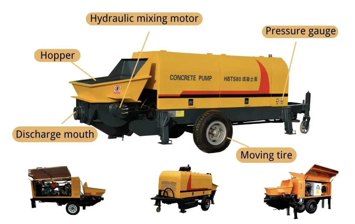 Mini Concrete Pump Diesel Portable Semi-Automatic Concrete Pump Construction Equipment