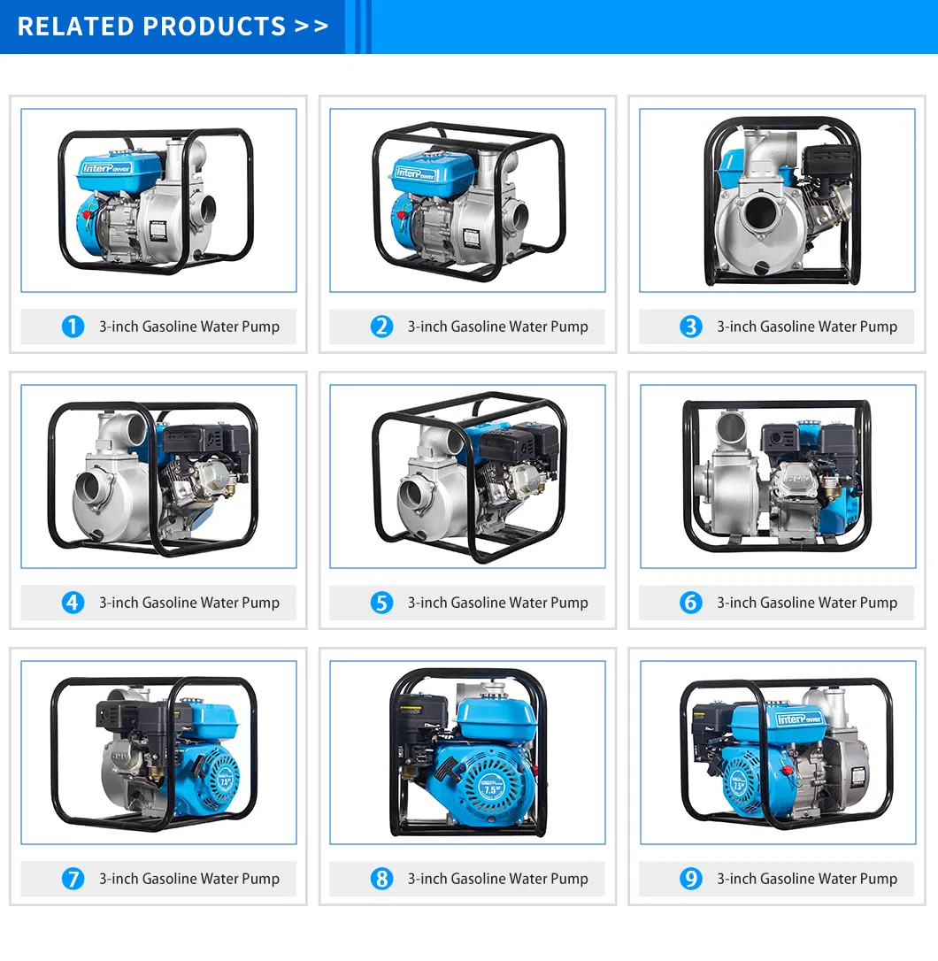 New Premium High-Power Compact Portable Gasoline Water Pump for Agricultural Irrigation