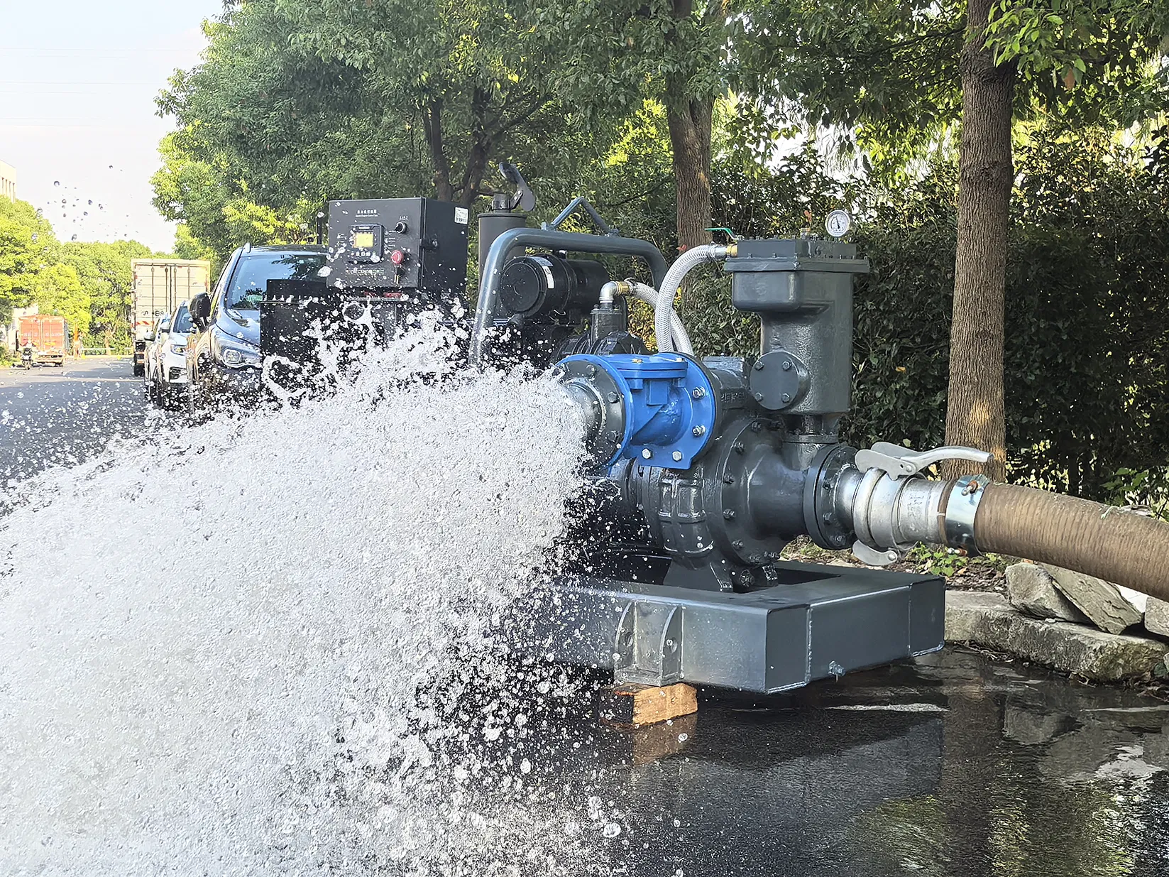 Fixed Emergency Flood Prevention Diesel Engine Self Suction Dewatering Pump