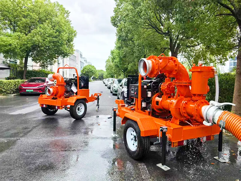 High Suction Flood Control Irrigation Mobile Trailer Diesel Engine Self-Priming Centrifugal Water Pump