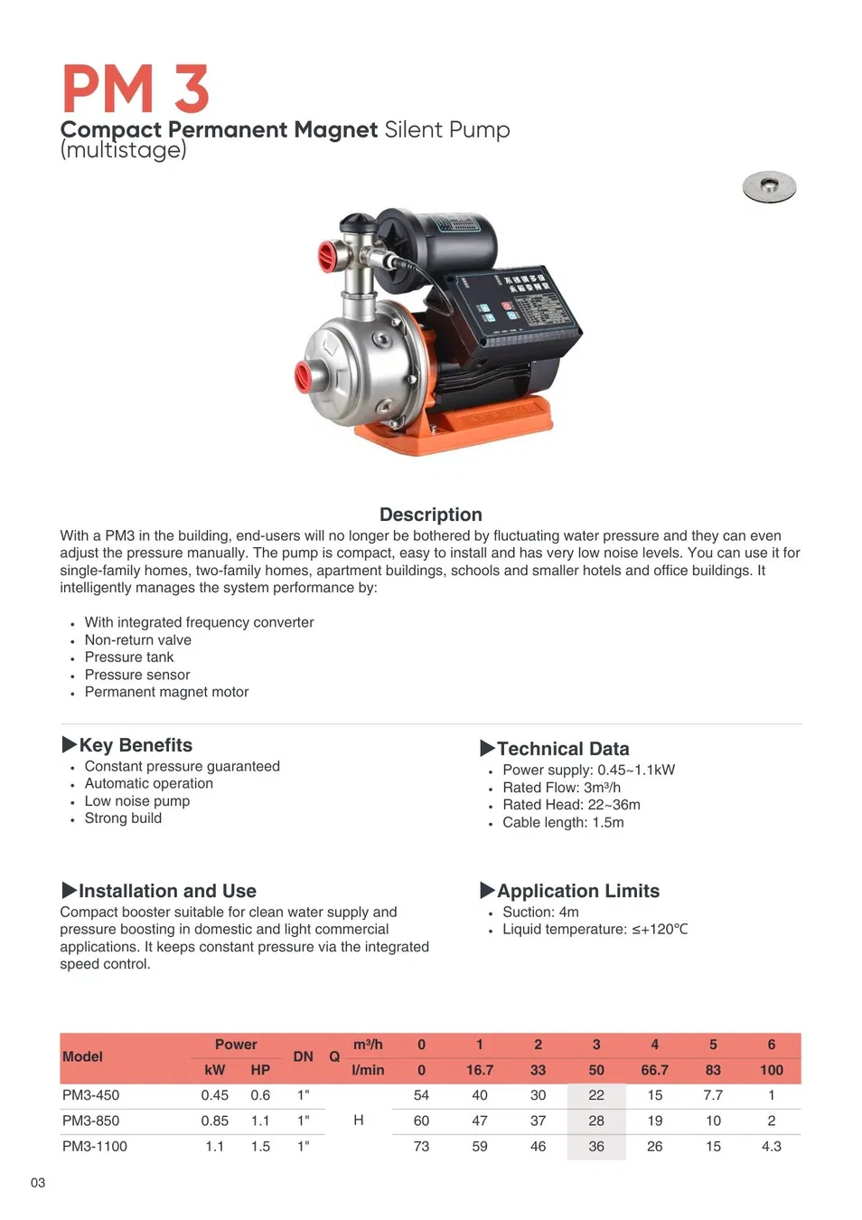 Eel Permanent Magenet Silent Booster Horizontal Pump Multistage Water Pump for High Rise Building