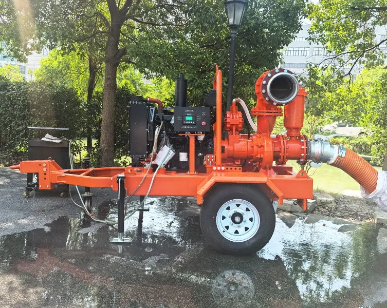 High Suction Flood Control Irrigation Mobile Trailer Diesel Engine Self-Priming Centrifugal Water Pump