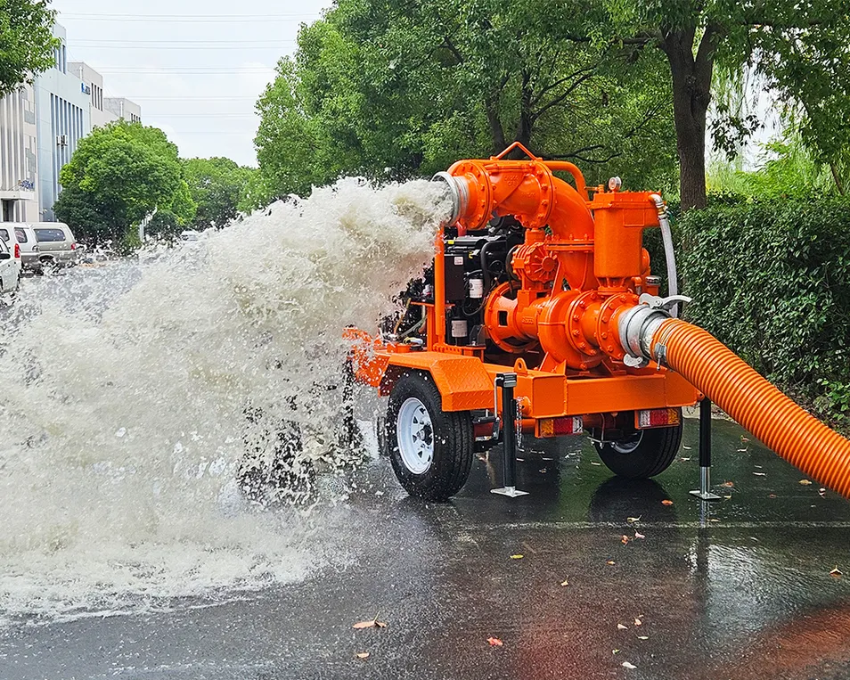 High Suction Flood Control Irrigation Mobile Trailer Diesel Engine Self-Priming Centrifugal Water Pump