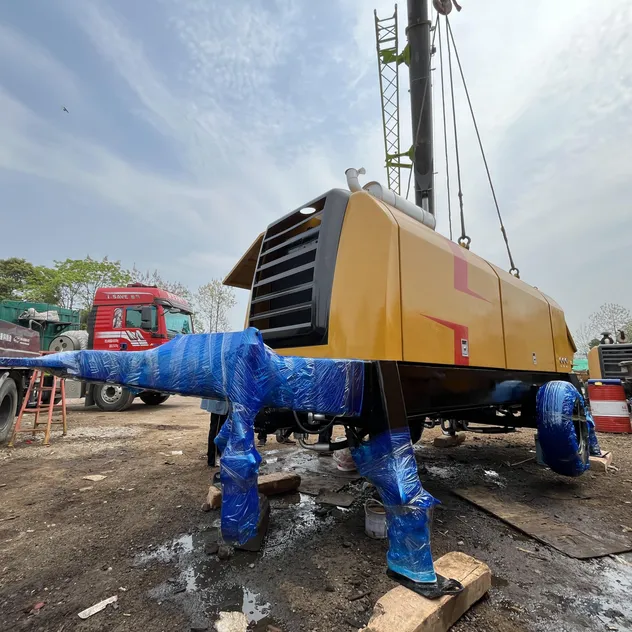 Used Sanny Diesel Trailer Conctrete Pump Hbt8018c-5 85m3/H Trailer Pump with Brand New Condition Small Concrete Pump Mini Concrete Pump Portable Concrete Pump