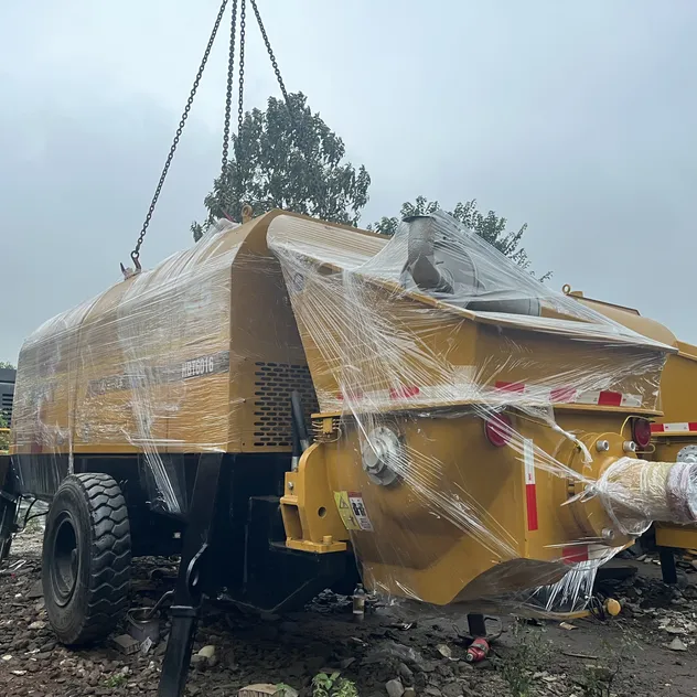 Used Sanny Diesel Trailer Conctrete Pump Hbt8018c-5 85m3/H Trailer Pump with Brand New Condition Small Concrete Pump Mini Concrete Pump Portable Concrete Pump