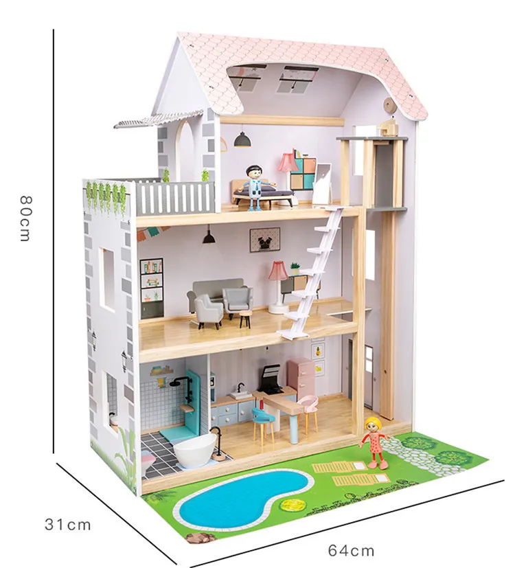 Wooden Doll House Play