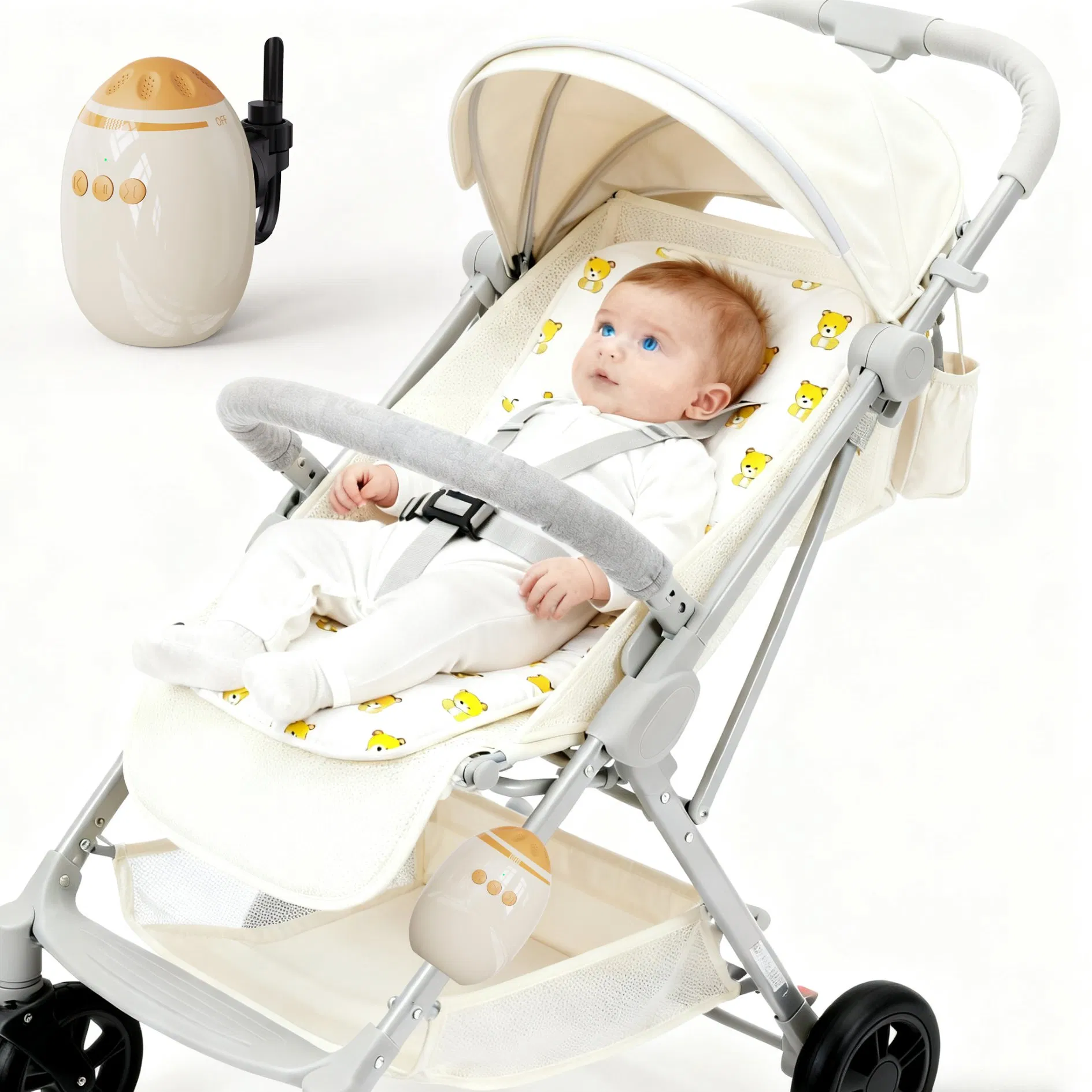 Multi Functional Baby Soothing Device, Intelligent Vibration Cradle Bed, 11 Natural Sound Effects, White Noise Machine, Multi Speed Adjustment, Sleeping God Dev