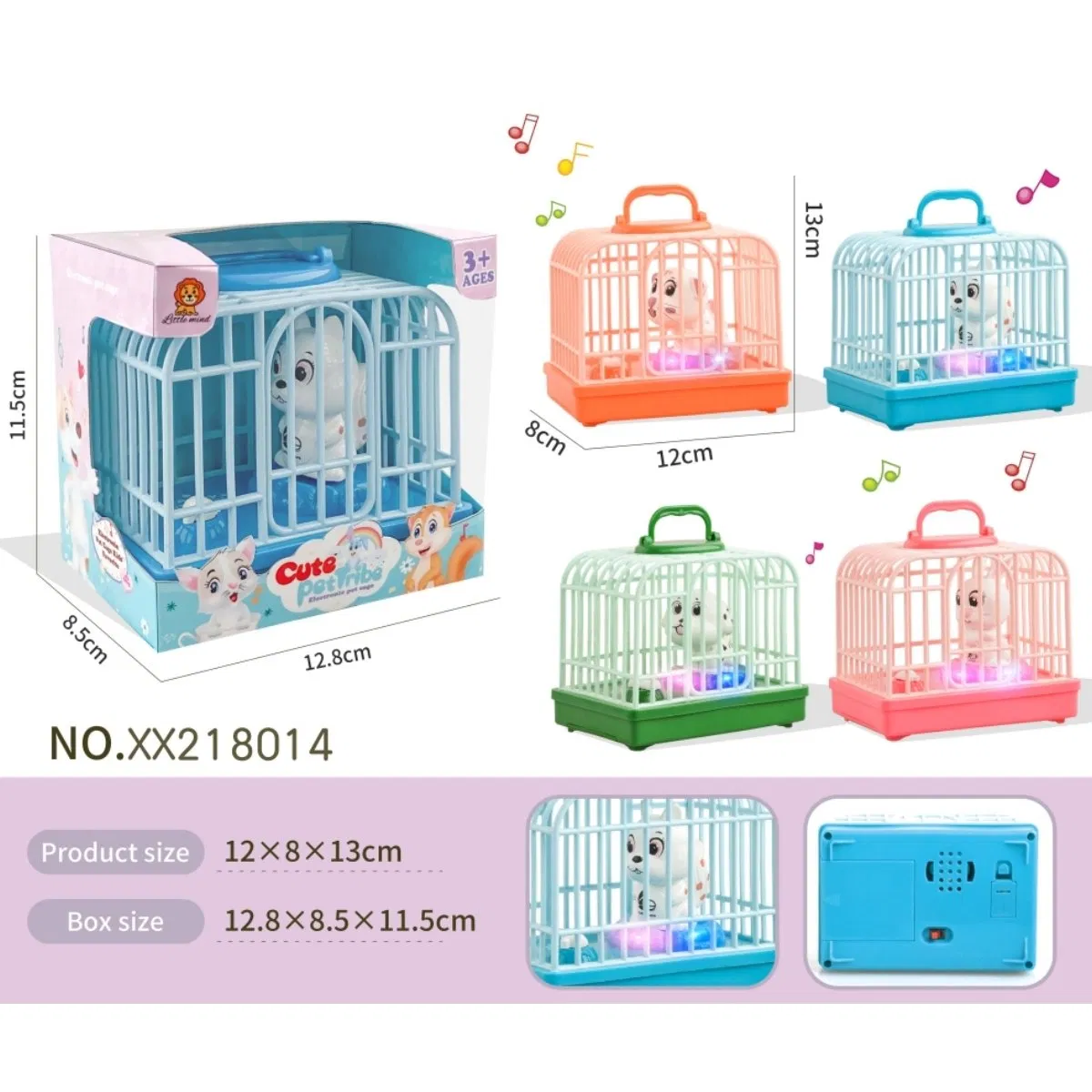 Cute Dianosaur Panda Play House Toys Pretend Pet Toy Cage Voice Control with Sound