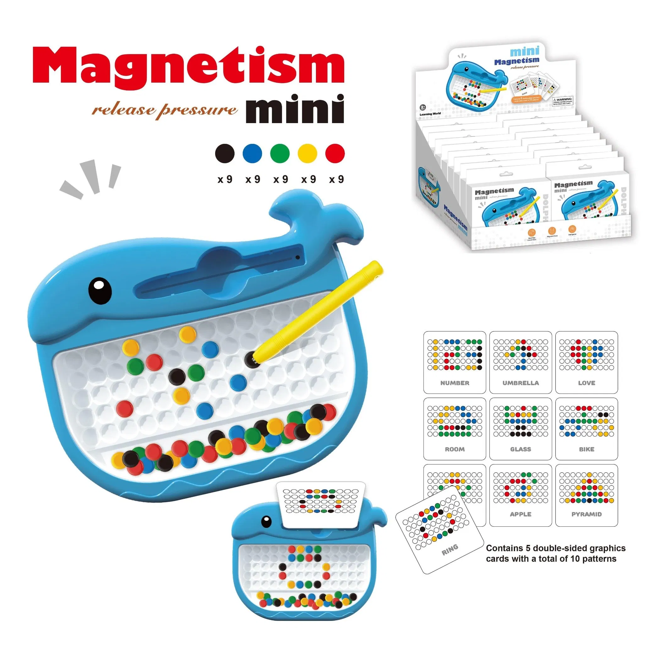 DIY Carton Animal Color Magnetic Ball Drawing Board Educational Toys Little Painter Enlightenment for Baby