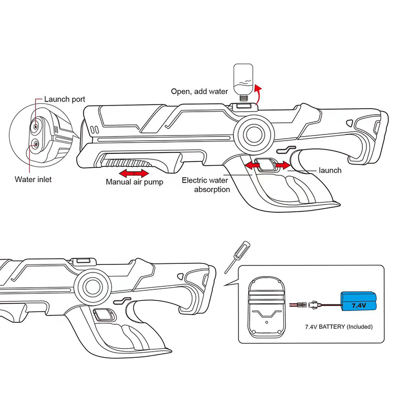 Hot Sale Wholesale Kids Summer Outdoors Electric Water Gun Toys