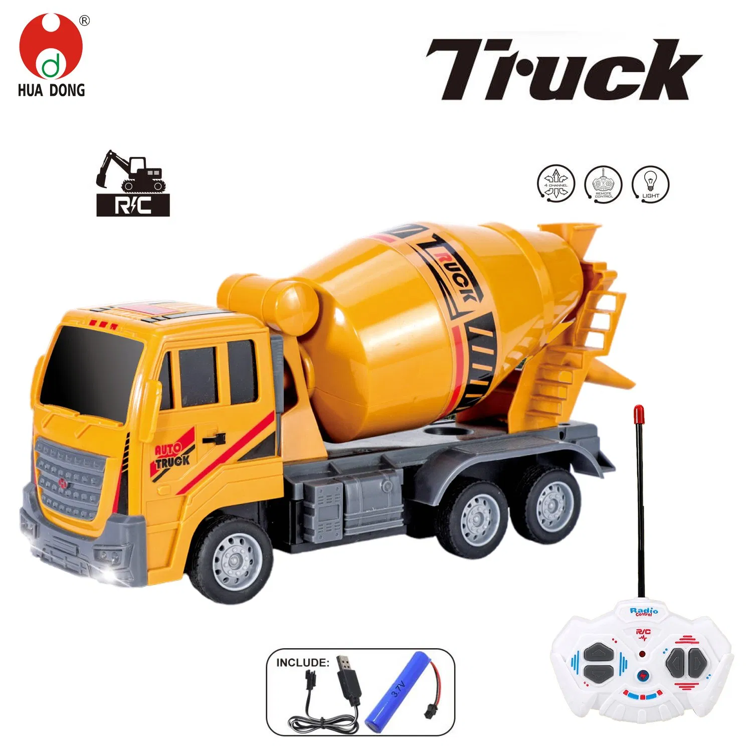 Factory Direct Wholesale RC Construction Vehicle Plastic RC Bulldozer Plastic Toy Construction Equipment Remote Control Heavy Machinery Plastic Kids RC Car Toy