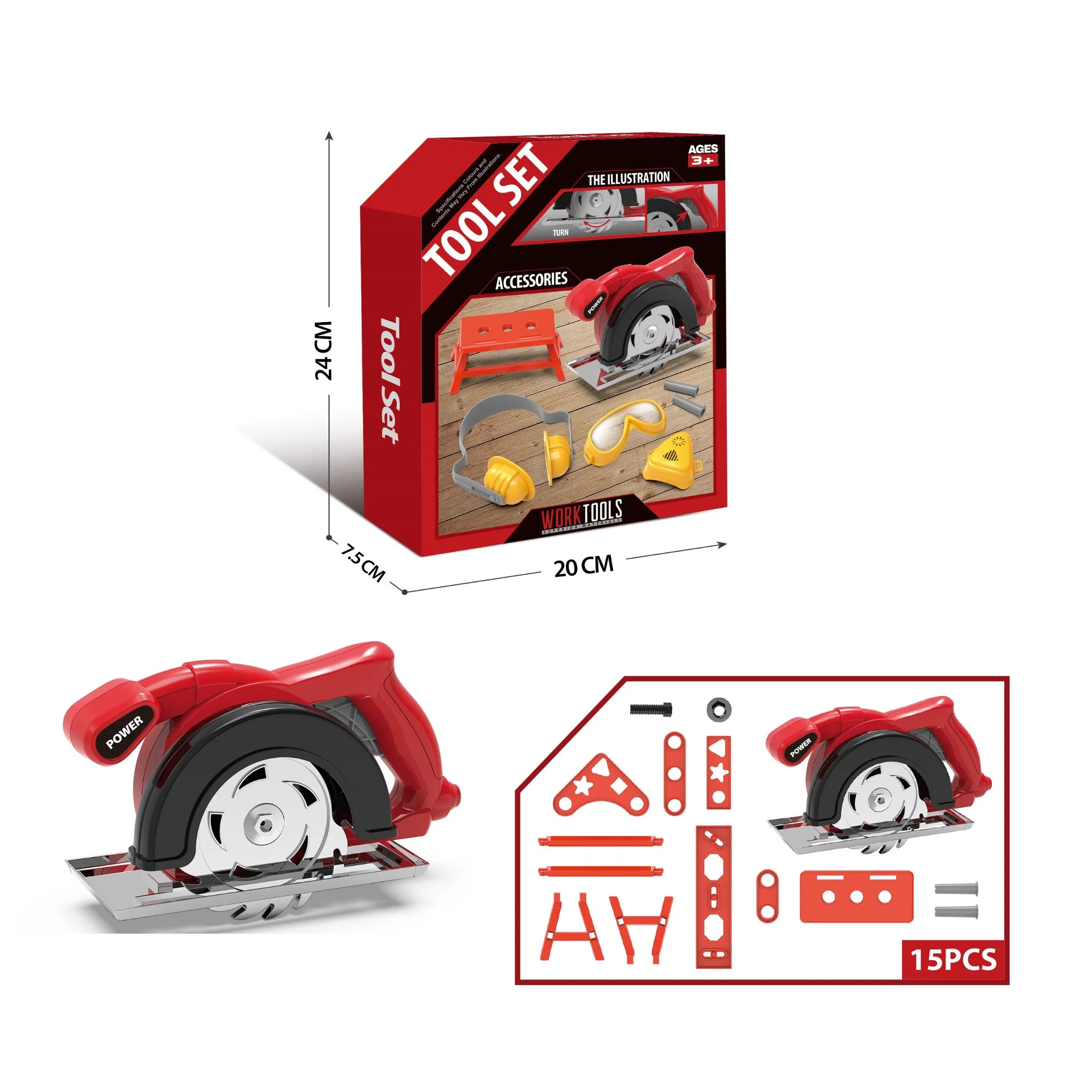 Artificial Inertial Tool Cutterbar Screw Set Cutting Machine Toy Tool Set Helper Tool Toy Fix Toys Pretend Play House Repair Play Toys