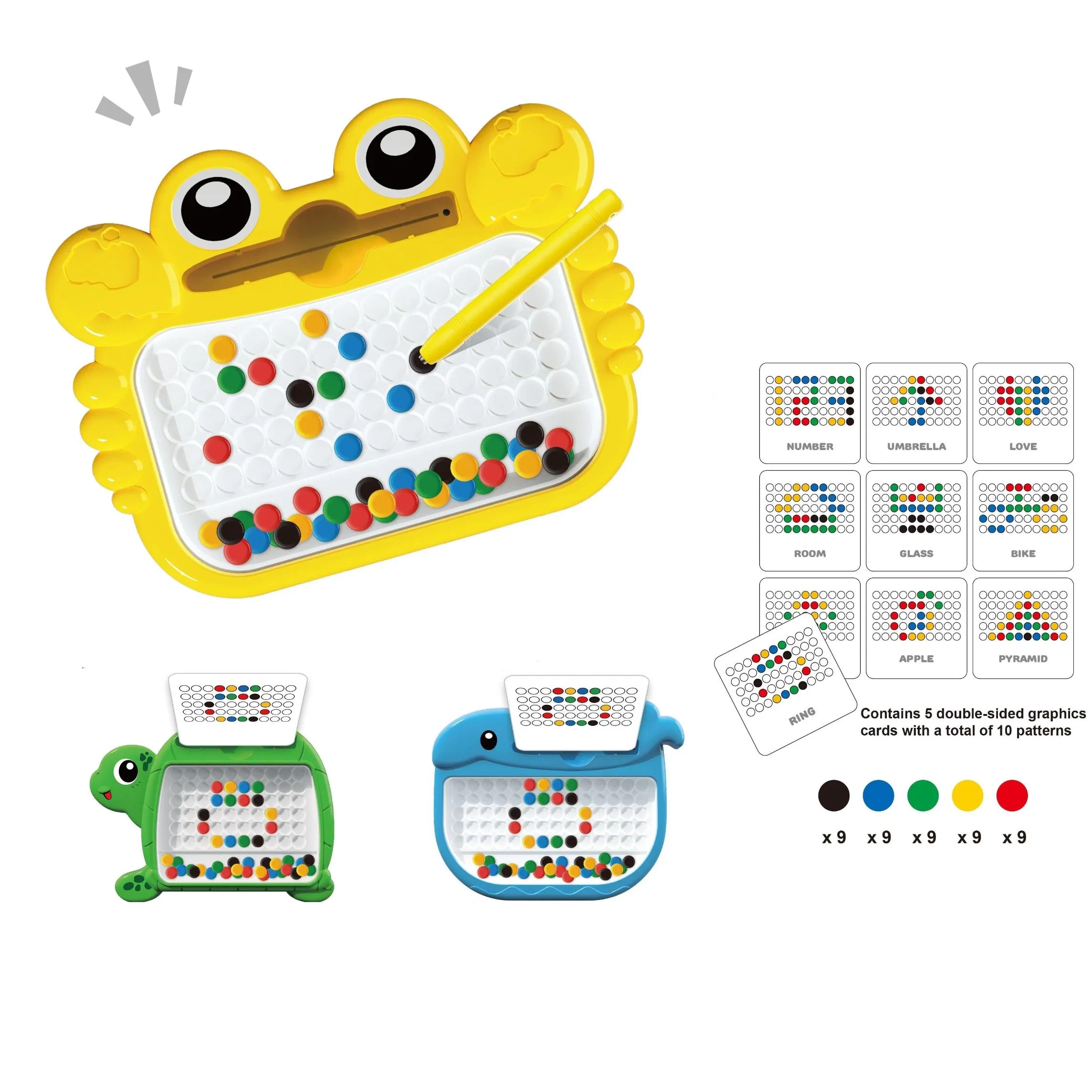 DIY Carton Animal Color Magnetic Ball Drawing Board Educational Toys Little Painter Enlightenment for Baby