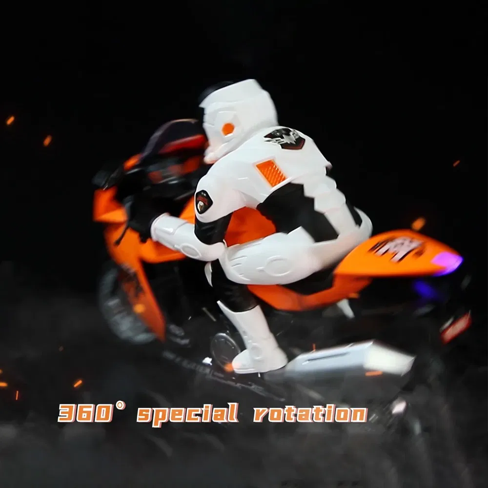 Wholesale 2.4GHz Remote Radio Control Electric Motorcycle Model RC Stunt Motorbike Juguete Vehicle Boy Children Gift Car Toy with Sound and Light