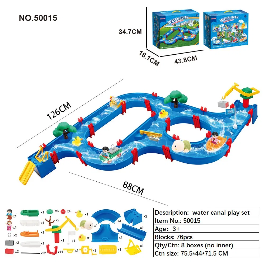 Water Track Assembly Toys Outdoor Water Park Toys Summer Kids Beach Toy