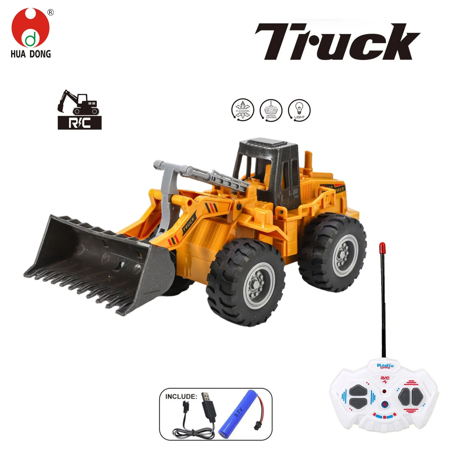 Factory Direct Wholesale RC Construction Vehicle Plastic RC Bulldozer Plastic Toy Construction Equipment Remote Control Heavy Machinery Plastic Kids RC Car Toy