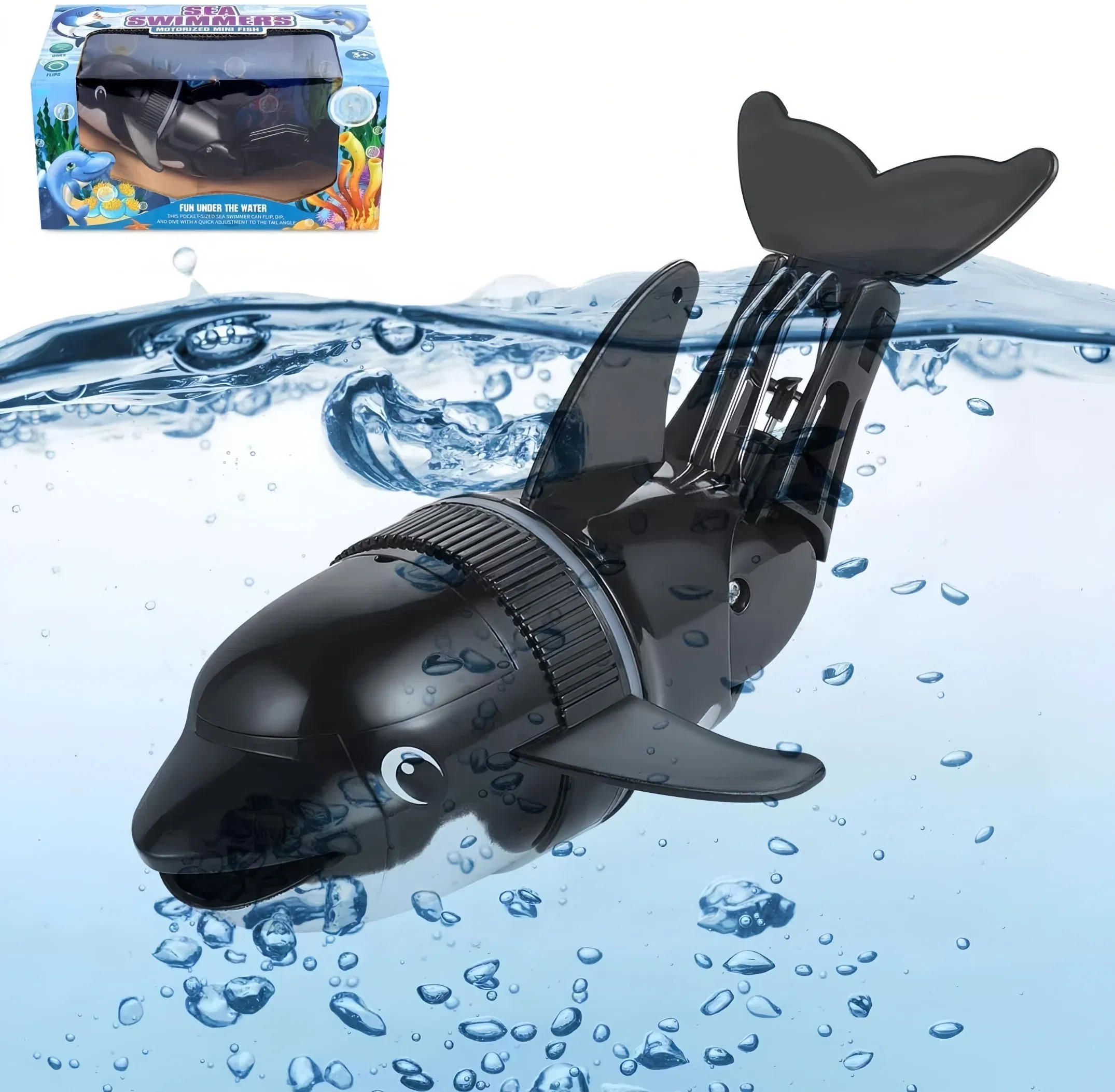 Funny RC Toy Electric Dolphin Baby Bathroom Bath Water Toy Simulation Electric Fish Toy Remote Control Toy for Kids