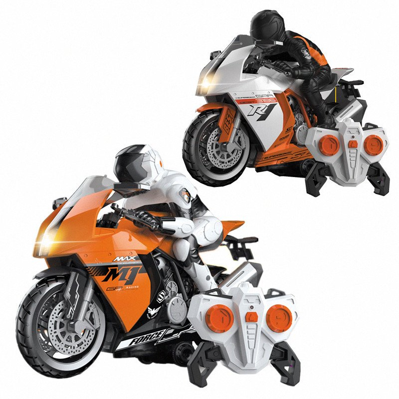 Wholesale 2.4GHz Remote Radio Control Electric Motorcycle Model RC Stunt Motorbike Juguete Vehicle Boy Children Gift Car Toy with Sound and Light