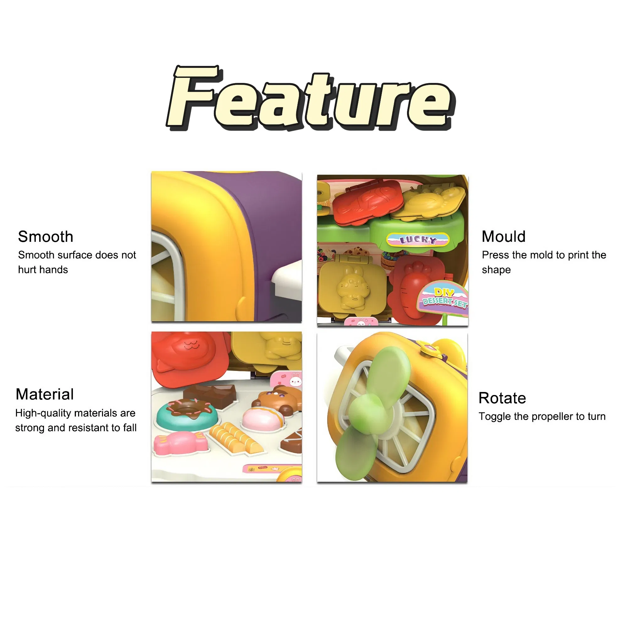 Xinbo New Design Pretend Play Kitchen Food Desserts Molds Play Dough Airplane Storage Case Cooking Set Toy for Kids