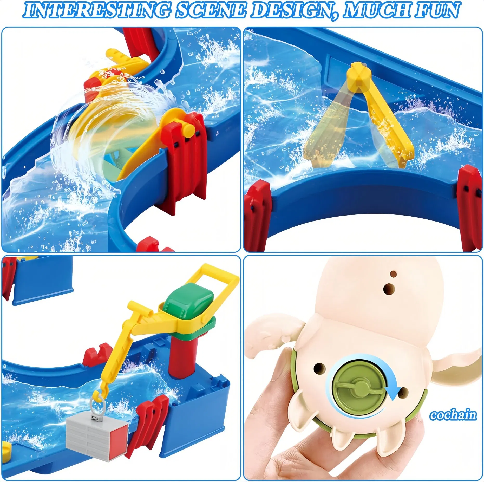 Water Track Assembly Toys Outdoor Water Park Toys Summer Kids Beach Toy