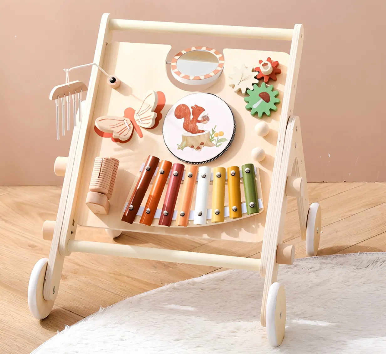 Children Kids Infant Baby Candy Parks Car Christmas Instruments OEM Manufacturer Wholesale Fancy Wooden Musical Set Toy