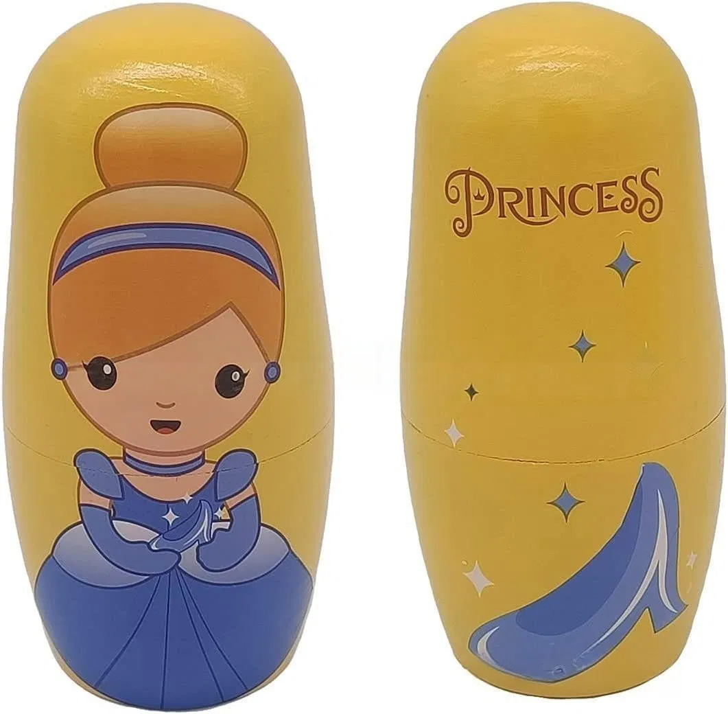 6 Piece Princess Wooden Russian Nesting Dolls Hand Painted Matryoshka
