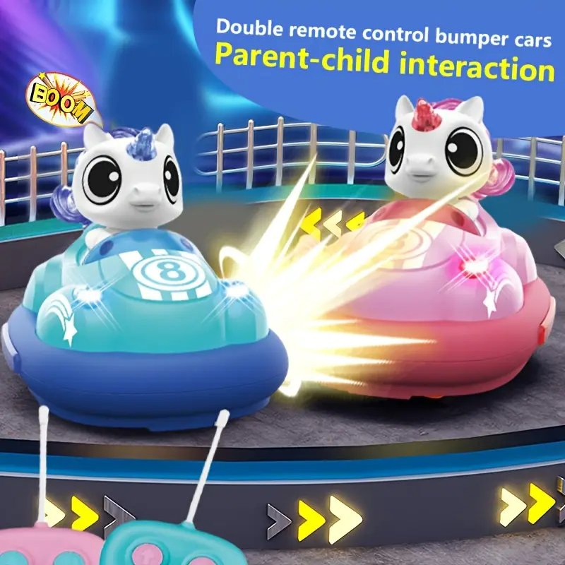 Remote Control Ejecting Bumper RC Car Toys for Toddlers with LED