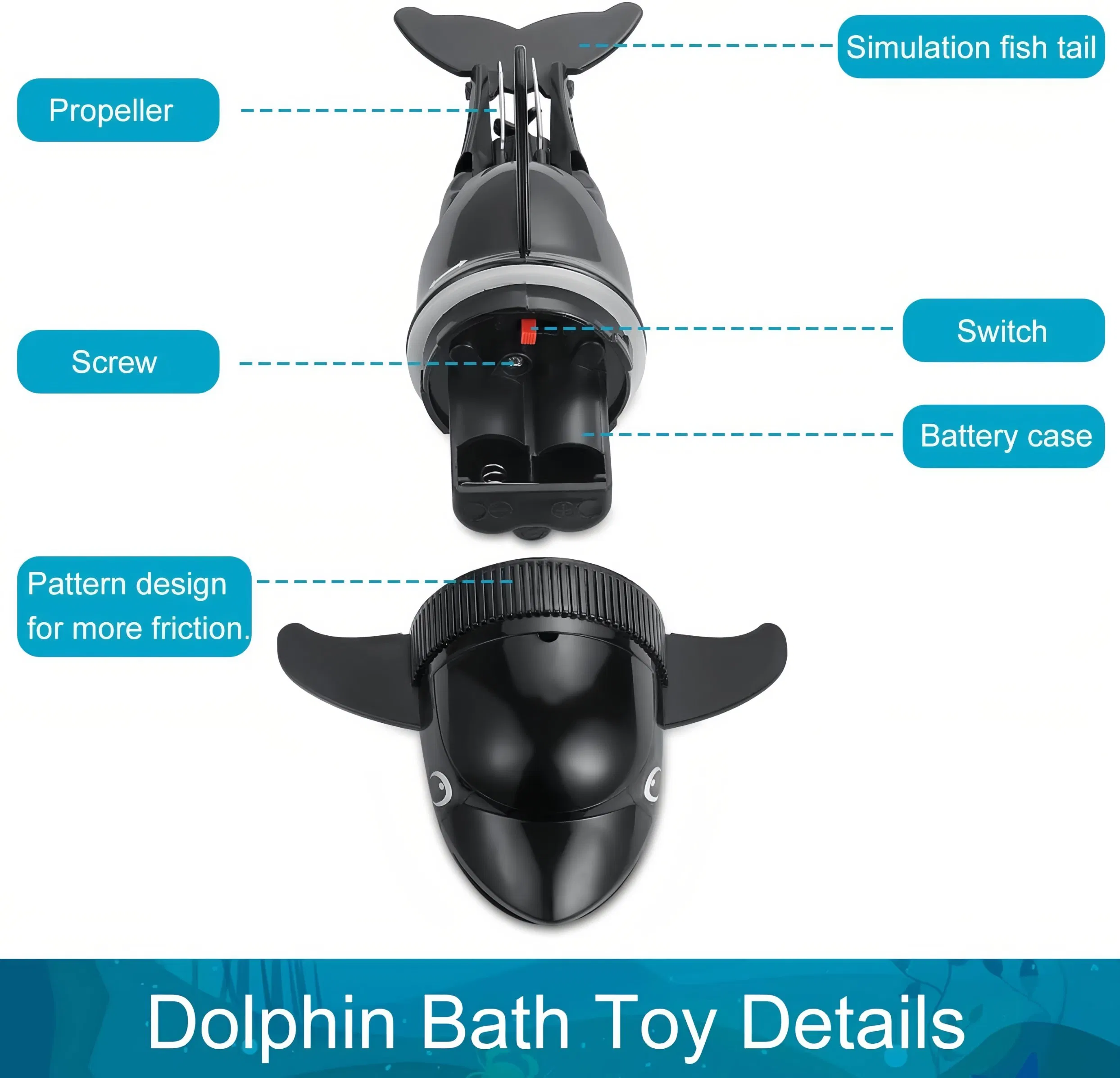 Funny RC Toy Electric Dolphin Baby Bathroom Bath Water Toy Simulation Electric Fish Toy Remote Control Toy for Kids
