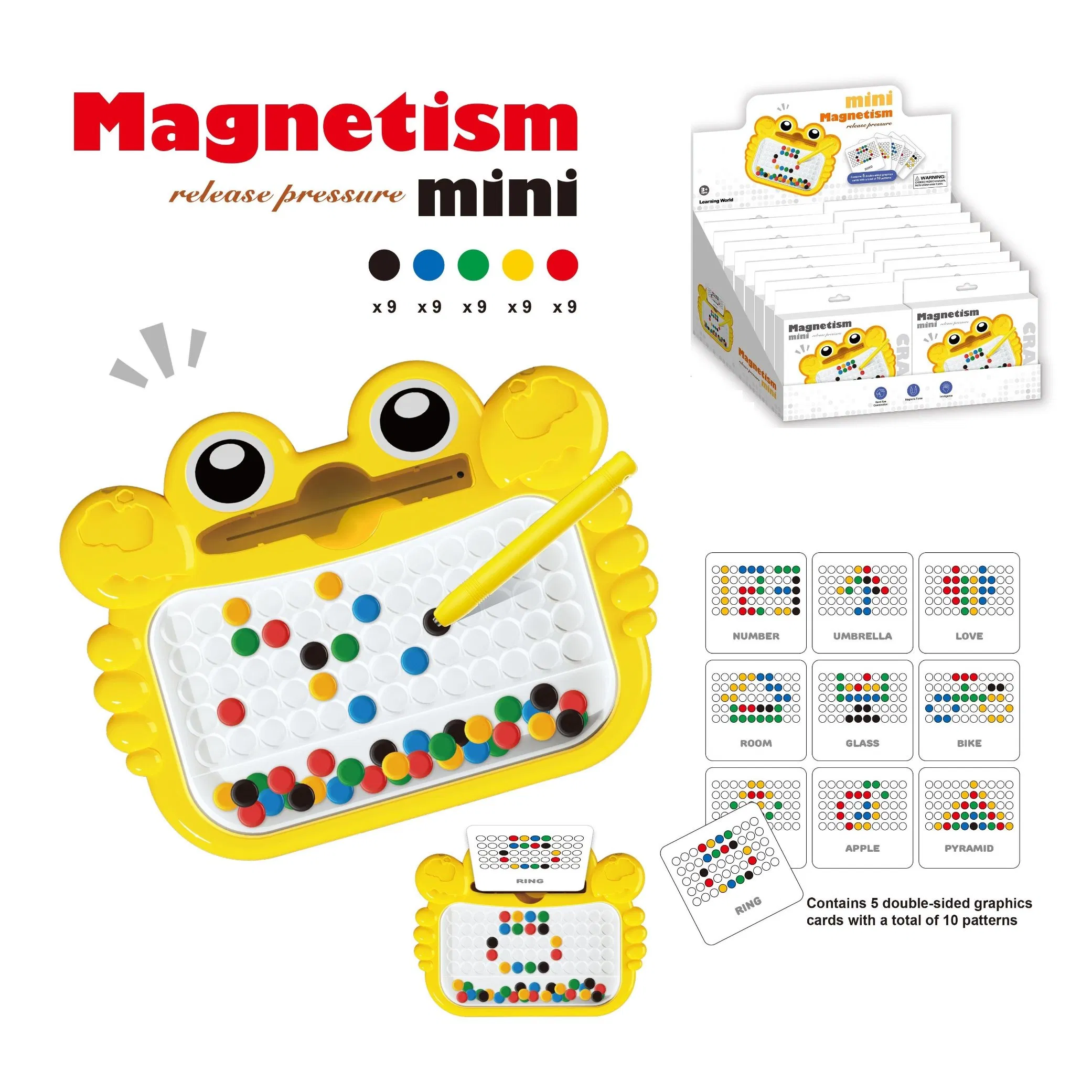DIY Carton Animal Color Magnetic Ball Drawing Board Educational Toys Little Painter Enlightenment for Baby