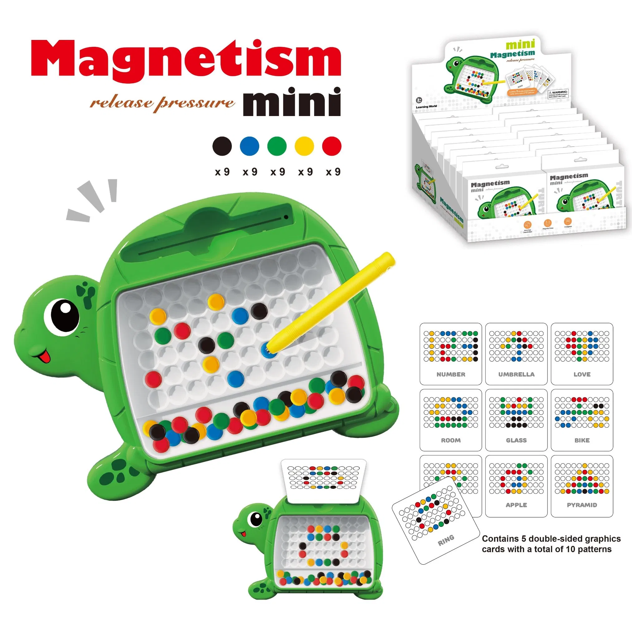 DIY Carton Animal Color Magnetic Ball Drawing Board Educational Toys Little Painter Enlightenment for Baby