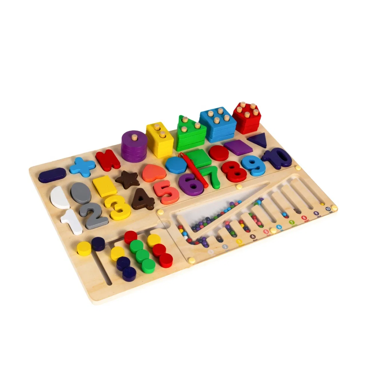 Montessori Learning Shape Sorter Number Early Education Wooden Jigsaw 3D Toy Puzzle