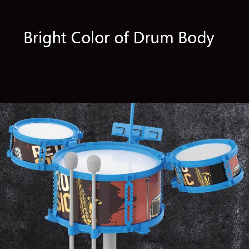 New Educational Jazz Drum Set Musical Instruments Promotional Gift Toy for Kids Children with Stool