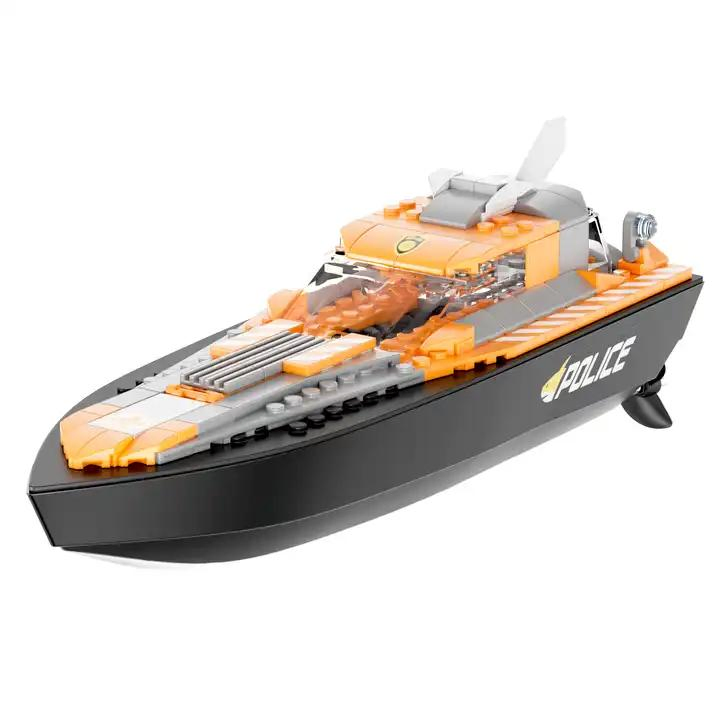 Classic DIY 4 in 1 Brick RC Boat Racing Building Blocks Set Model Toy Remote Control Ships Pool Toys for Kids