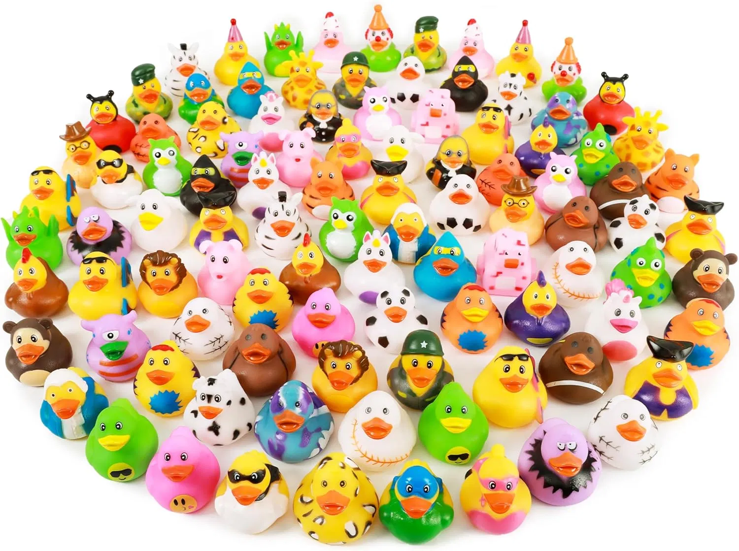 Rubber Ducks, Random Assortment Ducks Bulk with Mesh Carry Bag, Mini Rubber Duckies for Baby Bath Toys, Kids Toddler Summer Pool Toys Birthday Gifts Party Favor