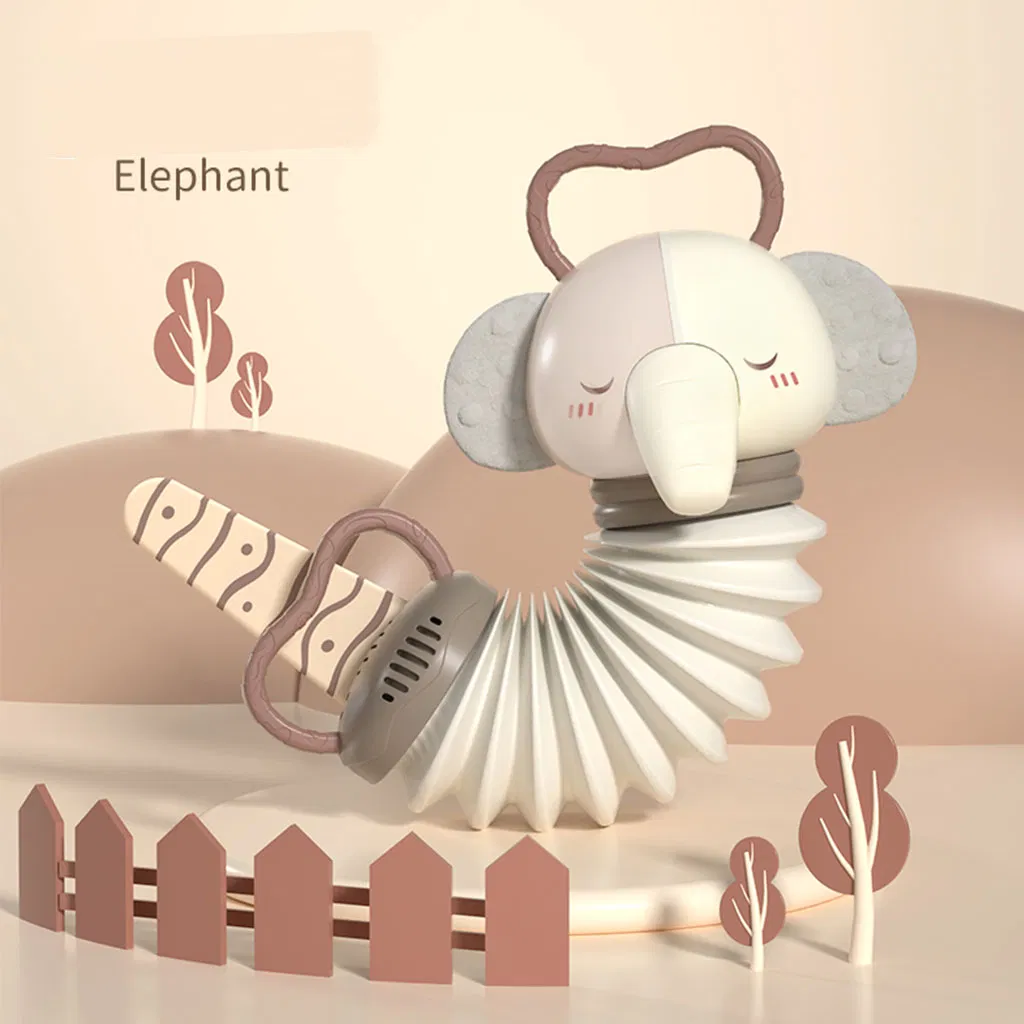 Wholesale Baby Early Education Musical Toy Newborn Sleep Soothing Hanging Instrument Toy Cute Cartoon Elephant Accordion Kids Toy