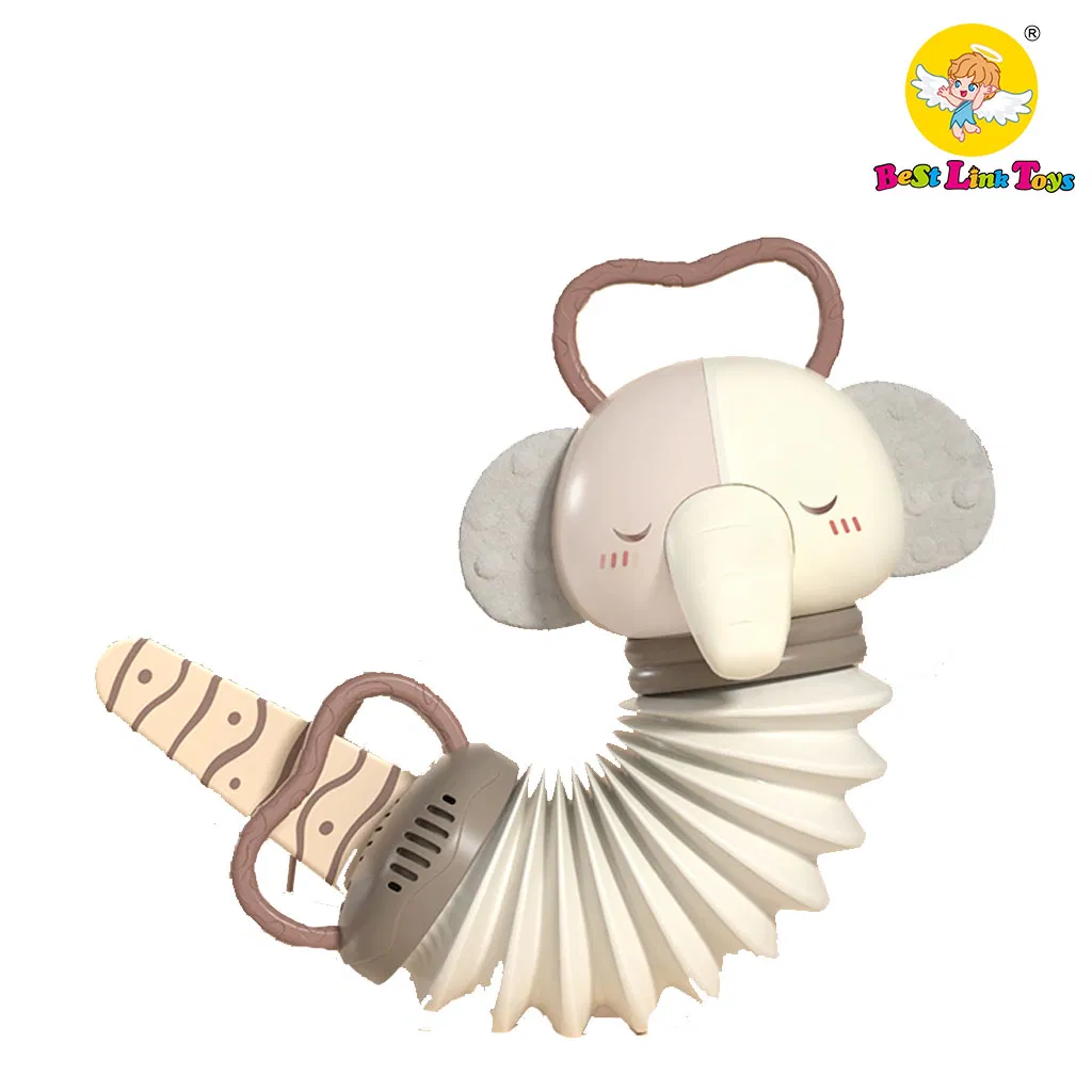 Wholesale Baby Early Education Musical Toy Newborn Sleep Soothing Hanging Instrument Toy Cute Cartoon Elephant Accordion Kids Toy