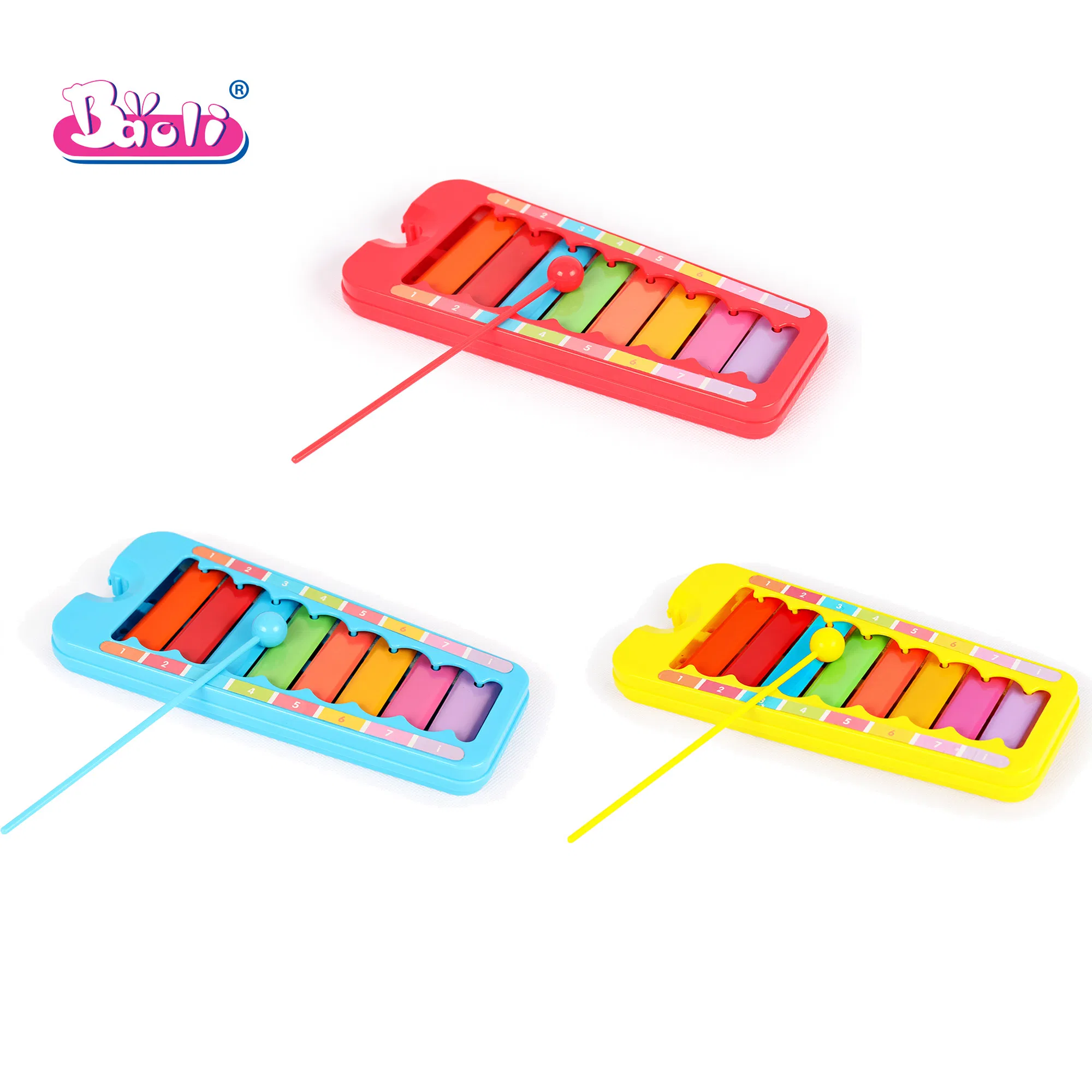 Baoli High-Quality Sound 8 Scales Xylophone Musical Instrument Toy for Kids Baby Hand Percussion