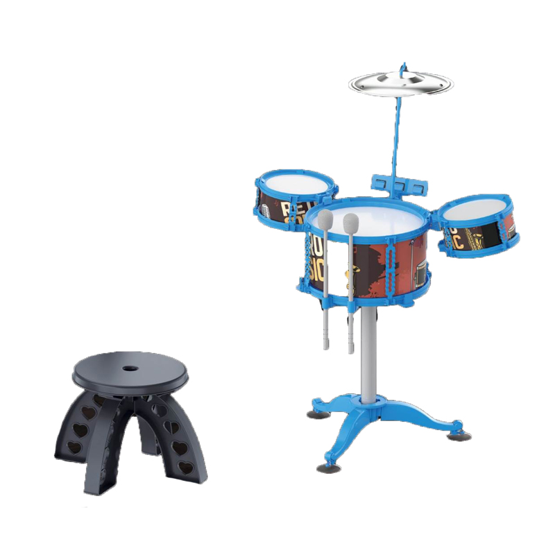 New Educational Jazz Drum Set Musical Instruments Promotional Gift Toy for Kids Children with Stool