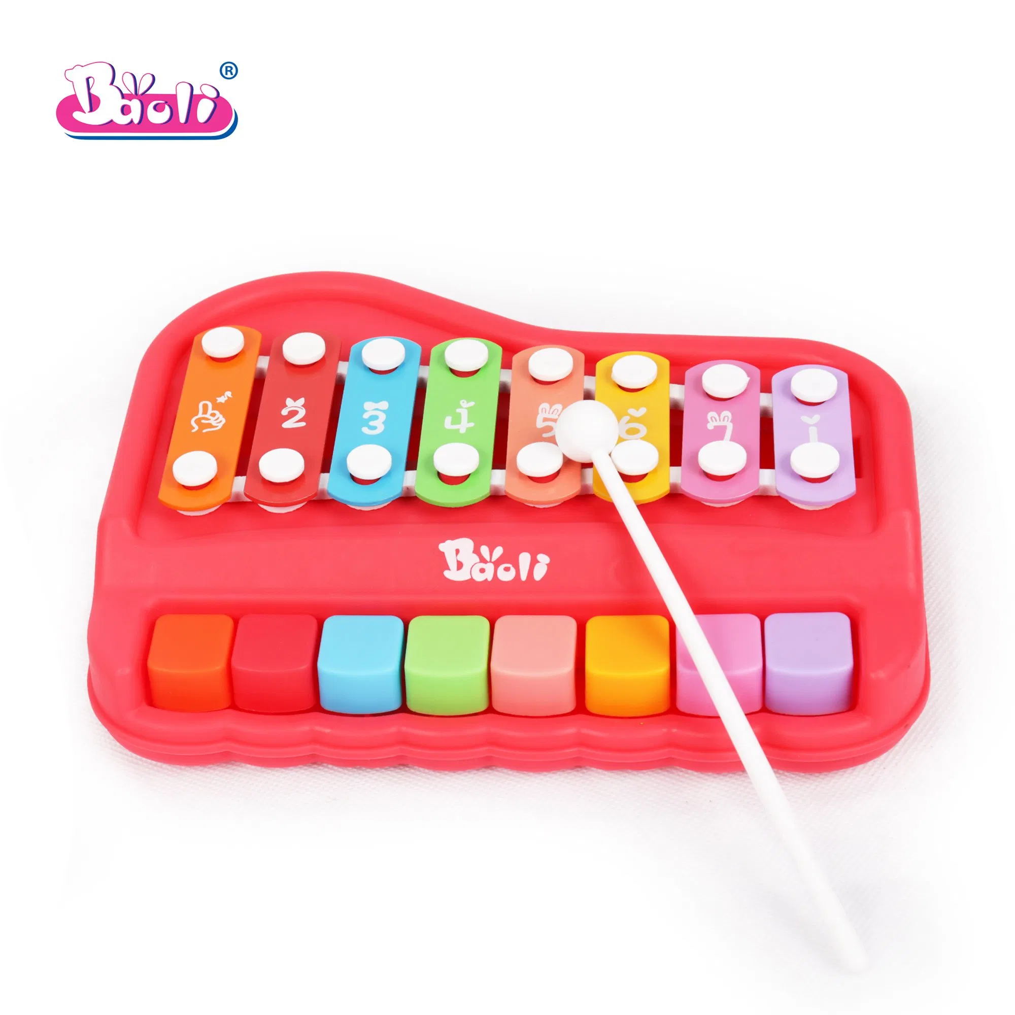 Baoli Hot Sales Xylophone Toy 2-in-1 Plastic Hand Percussion for Kids Musical Instrument Educational Toy