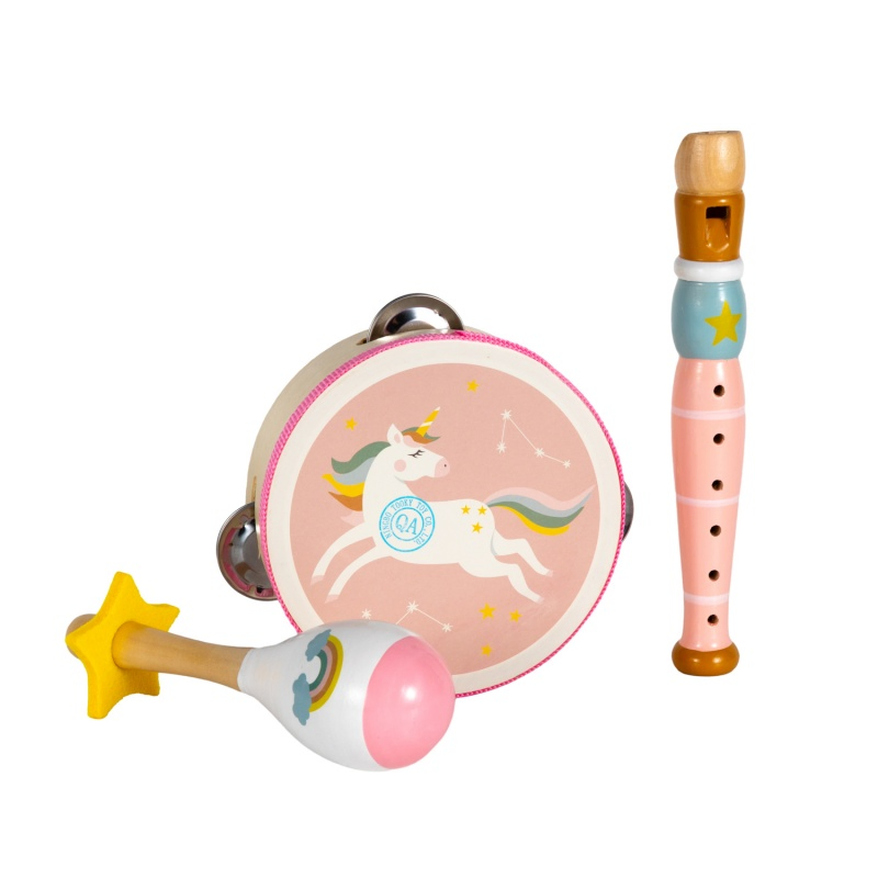 Educational Wooden Kids Musical Instruments Drum Wholesale Pink Drum Toys Set