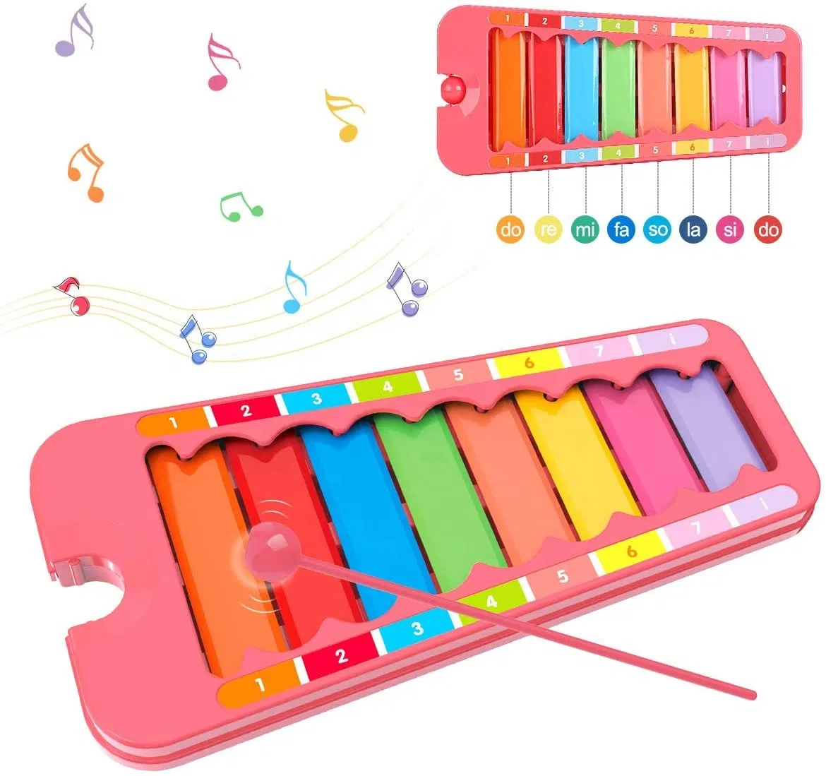 Baoli High-Quality Sound 8 Scales Xylophone Musical Instrument Toy for Kids Baby Hand Percussion