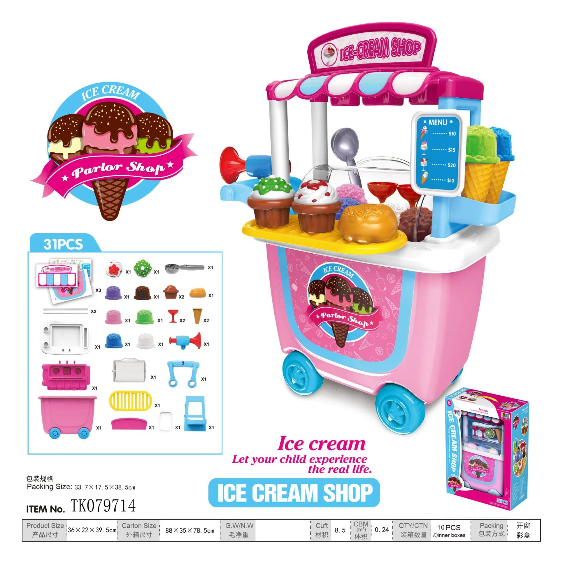 Little Housekeeping Helper Kids Pretend Play Toy Cleaning Tools Toy with Mop Bucket and Accessories