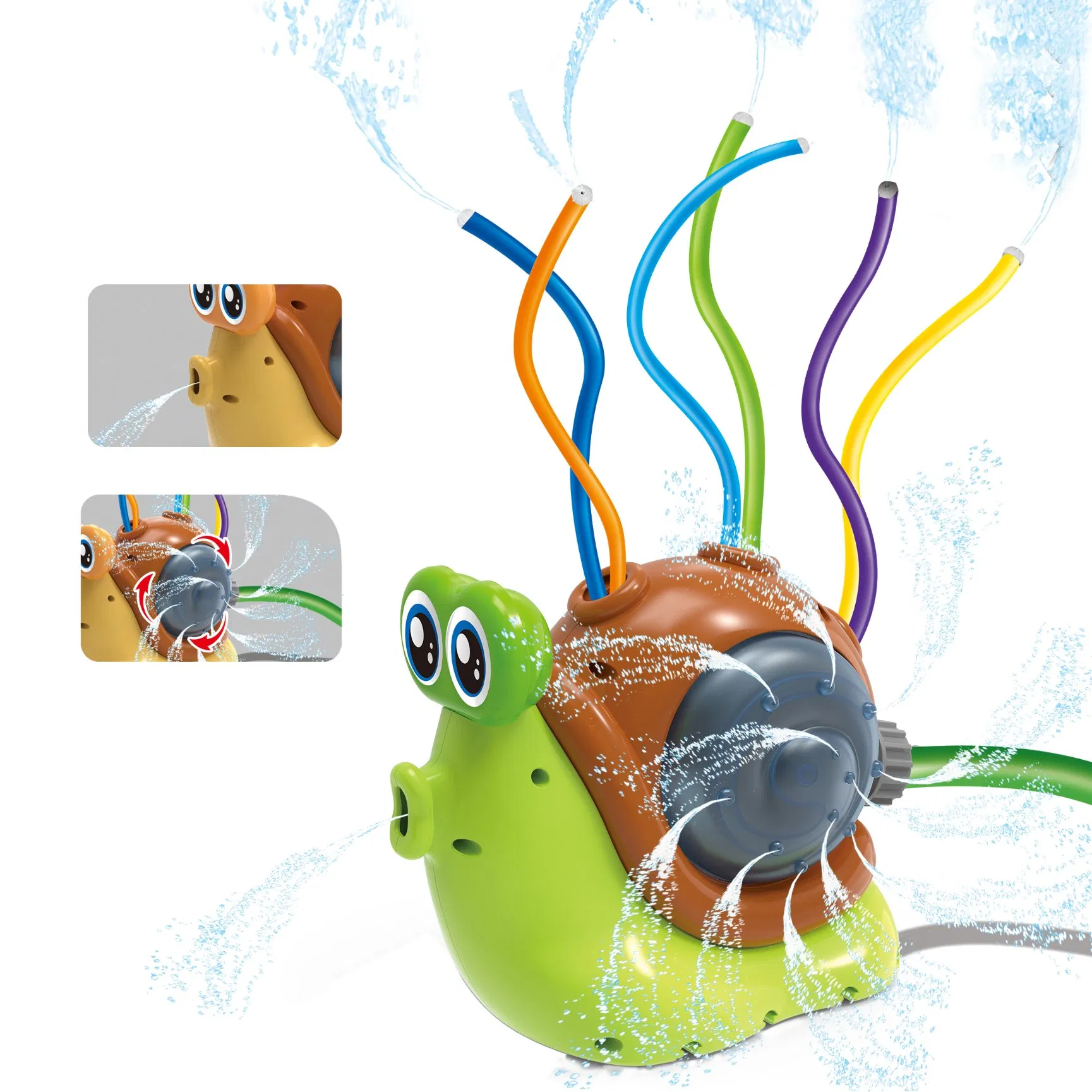 Amazon Wholesale Hot Sell Novelty Water Toy Cute Snail Interaction Toy Baby Plastic Summer Outdoor Beach Toy Children Kid Funny Squize Toy